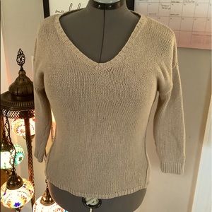 Banana Republic - Cable Knit Cotton Sweater V-neck Size Medium